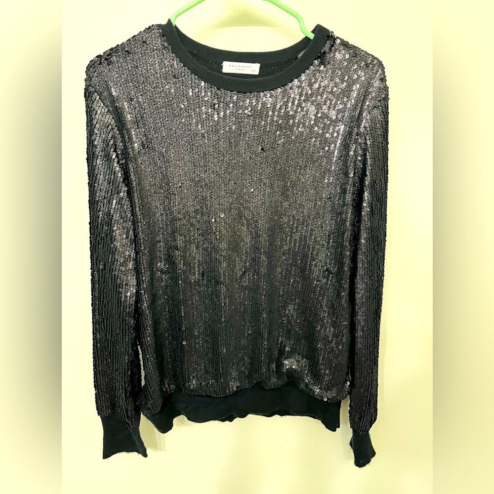 Equipment sequin sweater